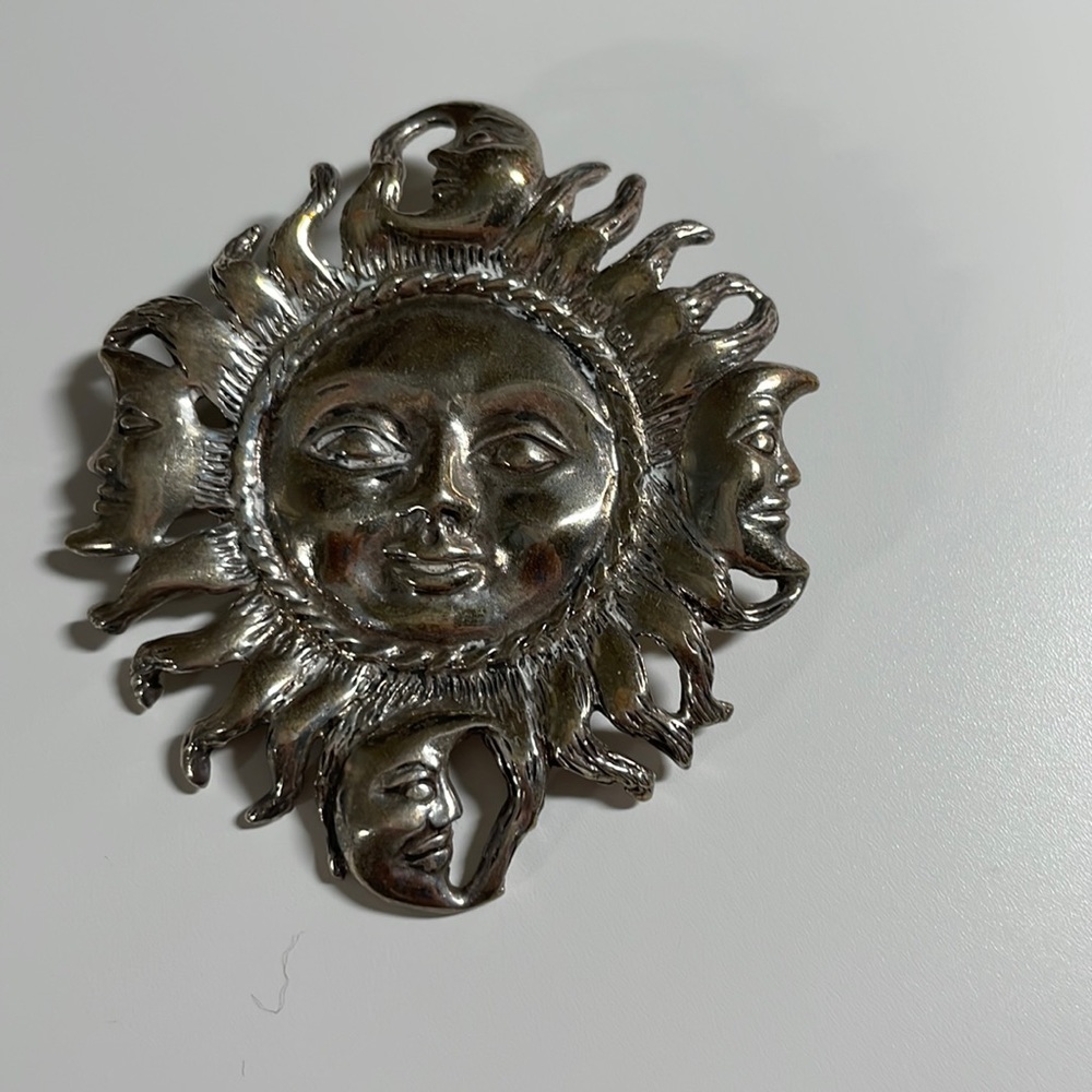 Silver Moon Face Pendant